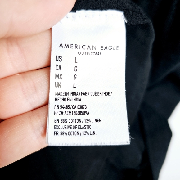 American Eagle Black Linen Blend Dress NWT - Picture 8 of 13
